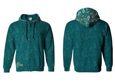 BLUZA Z KAPTUREM I ZAMKIEM PAISLEY BLUE 1