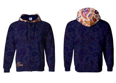 BLUZA Z KAPTUREM I ZAMKIEM PAISLEY VIOLET 3