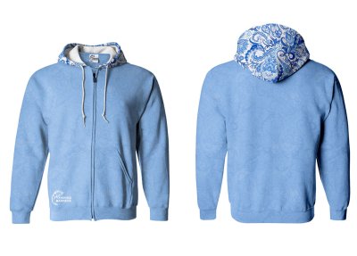 BLUZA Z KAPTUREM I ZAMKIEM SKY BLUE 2