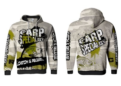 BLUZA Z KAPTUREM CARP SPECIALIST (white)