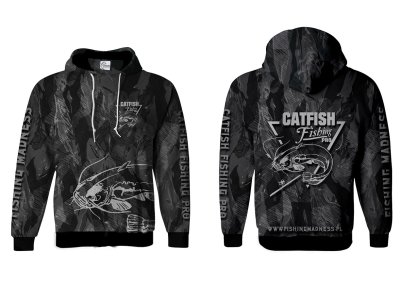 BLUZA Z KAPTUREM CATFISH PRO (grey camo)