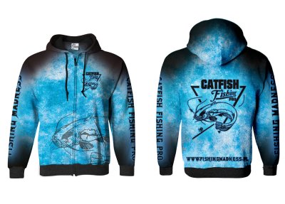 BLUZA Z KAPTUREM I ZAMKIEM CATFISH PRO (blue)