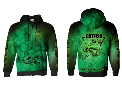 BLUZA Z KAPTUREM I ZAMKIEM CATFISH PRO (dark green)