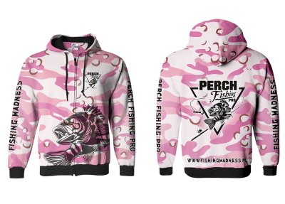 BLUZA Z KAPTUREM I ZAMKIEM PERCH PRO (pink camo)