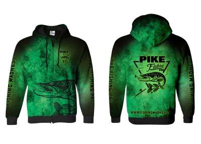 BLUZA Z KAPTUREM I ZAMKIEM PIKE PRO (dark green)