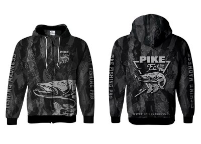 BLUZA Z KAPTUREM I ZAMKIEM PIKE PRO (grey camo)