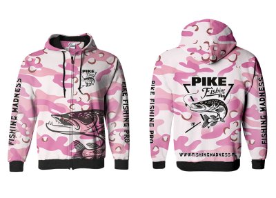 BLUZA Z KAPTUREM I ZAMKIEM PIKE PRO (pink camo)