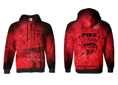 BLUZA Z KAPTUREM I ZAMKIEM PIKE PRO (red)