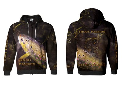 BLUZA Z KAPTUREM I ZAMKIEM TROUT PASSION