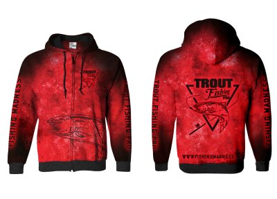 BLUZA Z KAPTUREM I ZAMKIEM TROUT PRO (red)