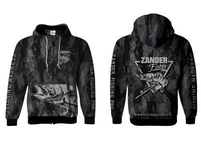 BLUZA Z KAPTUREM I ZAMKIEM ZANDER PRO (grey camo)