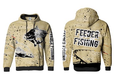 BLUZA Z KAPTUREM FEEDER FISHING (jasny)