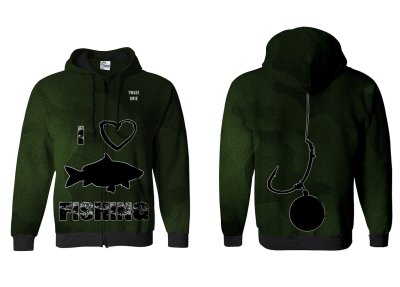 BLUZA Z KAPTUREM I ZAMKIEM I LOVE CARP FISHING