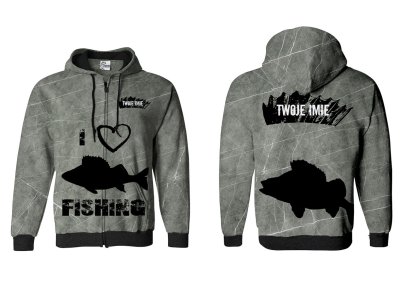 BLUZA Z KAPTUREM I ZAMKIEM I LOVE PERCH FISHING